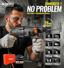 ROTARY HAMMER DRILL ENDICO 26 MM WITH 850 WATT