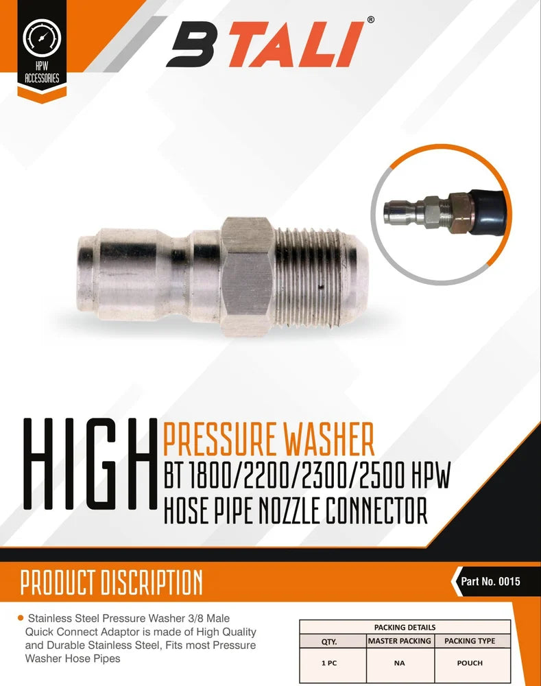 HPW Accessories – BT 1800/2200/2300/2500 HPW Hose Pipe Nozzle Connector